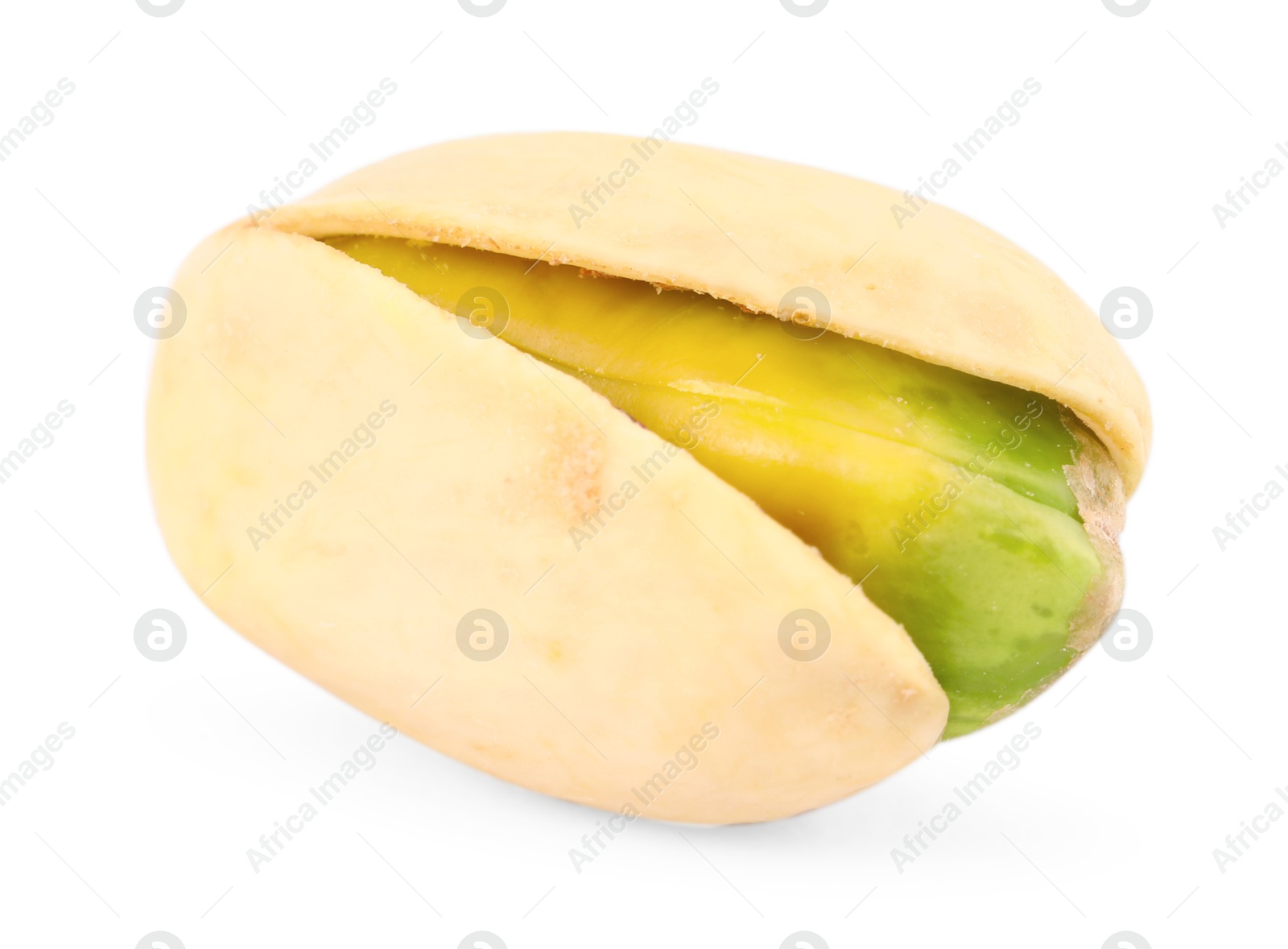 Photo of One tasty pistachio nut isolated on white