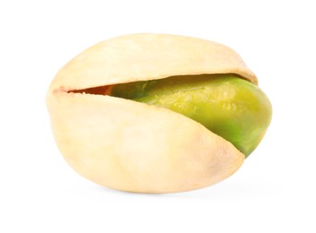 Photo of One tasty pistachio nut isolated on white