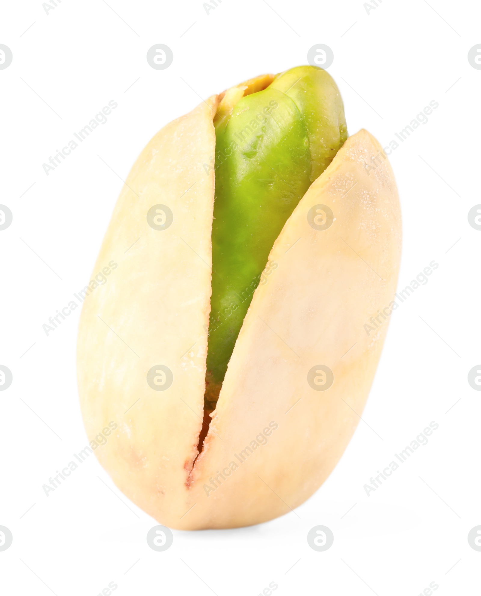 Photo of One tasty pistachio nut isolated on white