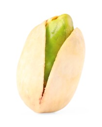 Photo of One tasty pistachio nut isolated on white