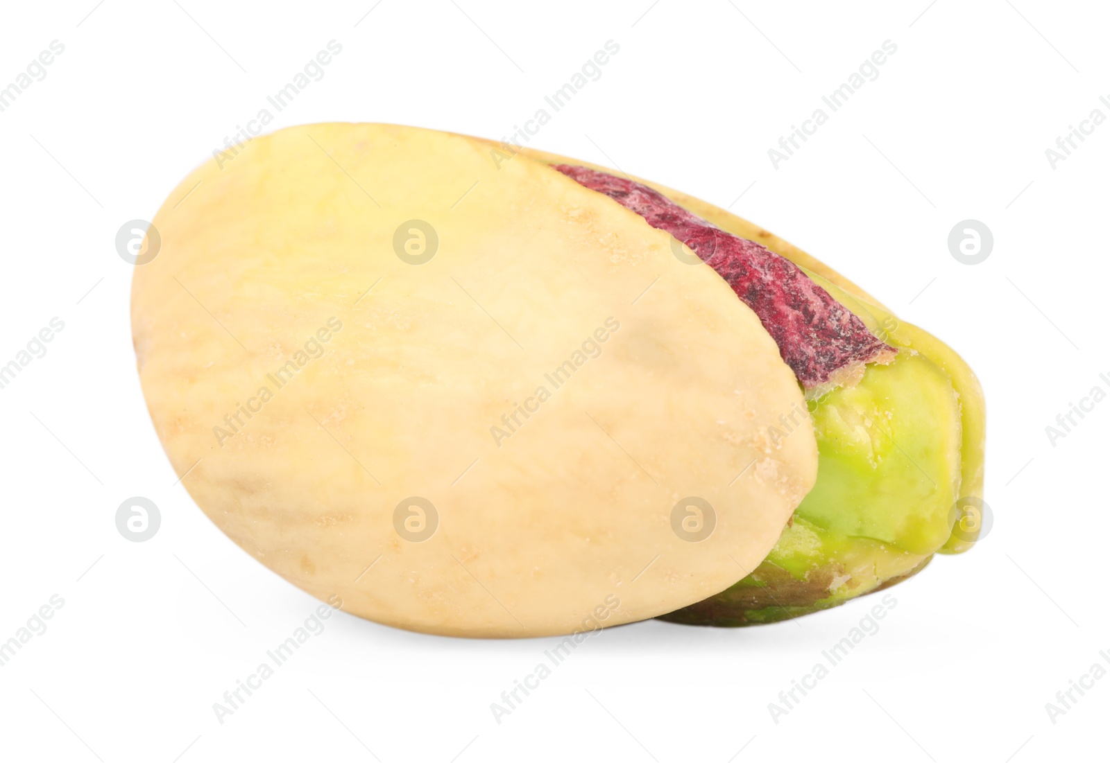 Photo of One tasty pistachio nut isolated on white