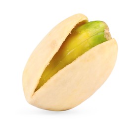 Photo of One tasty pistachio nut isolated on white