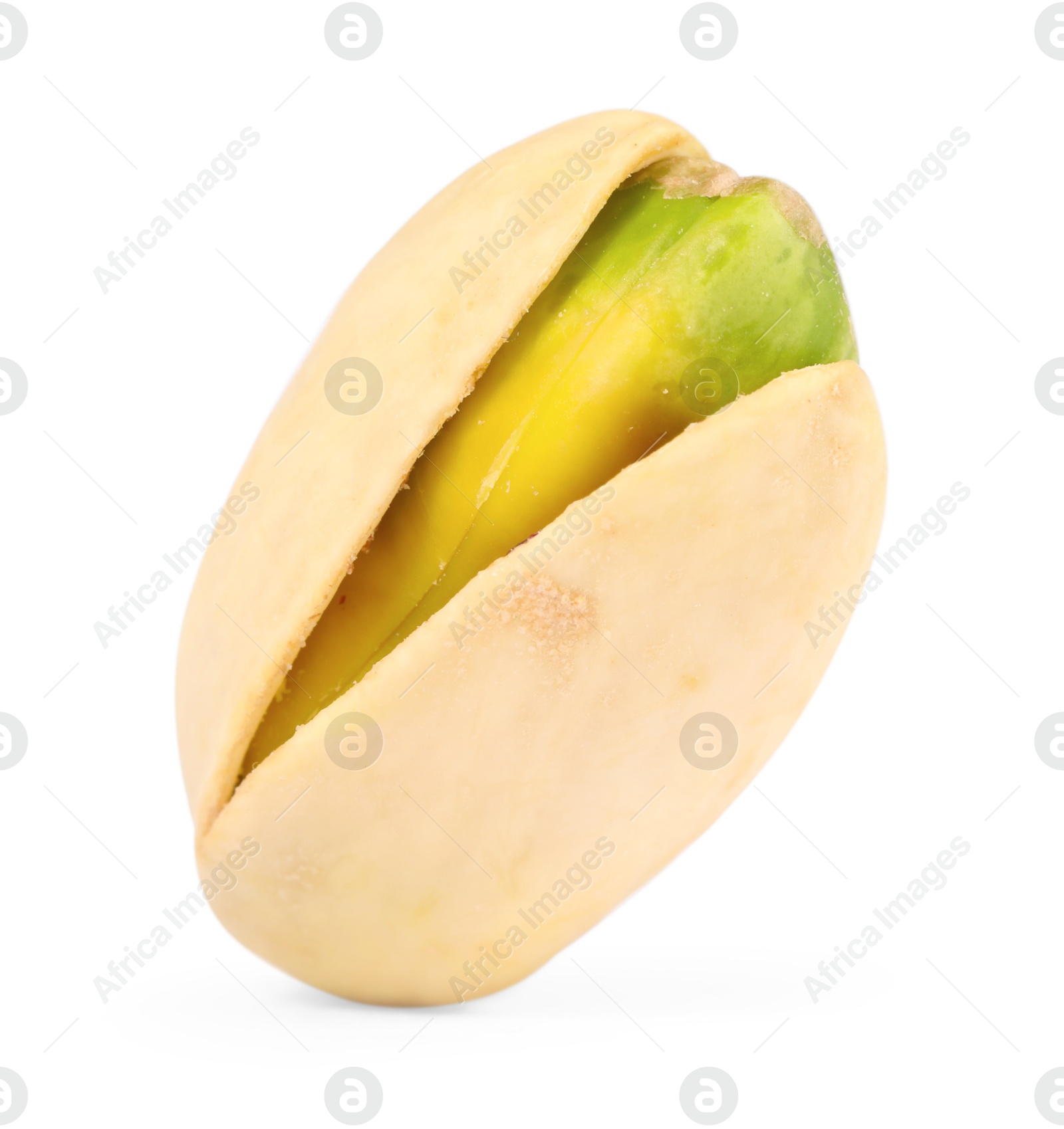 Photo of One tasty pistachio nut isolated on white