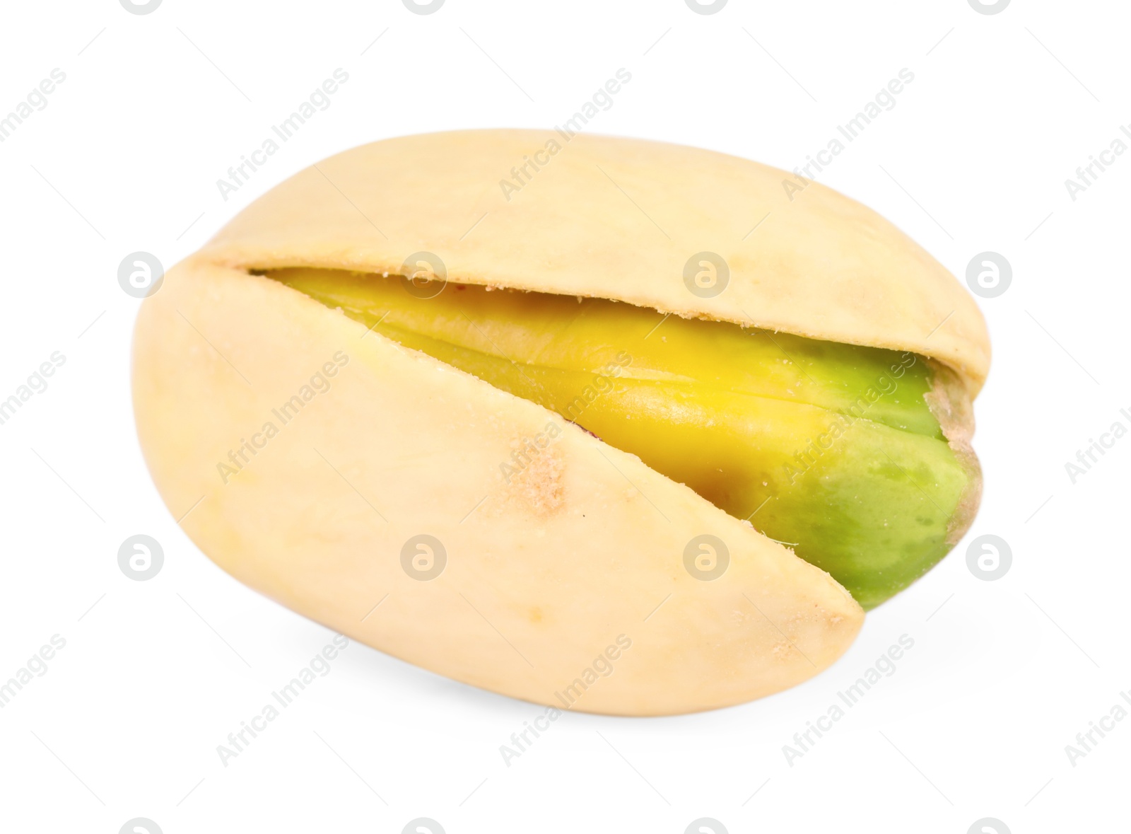 Photo of One tasty pistachio nut isolated on white