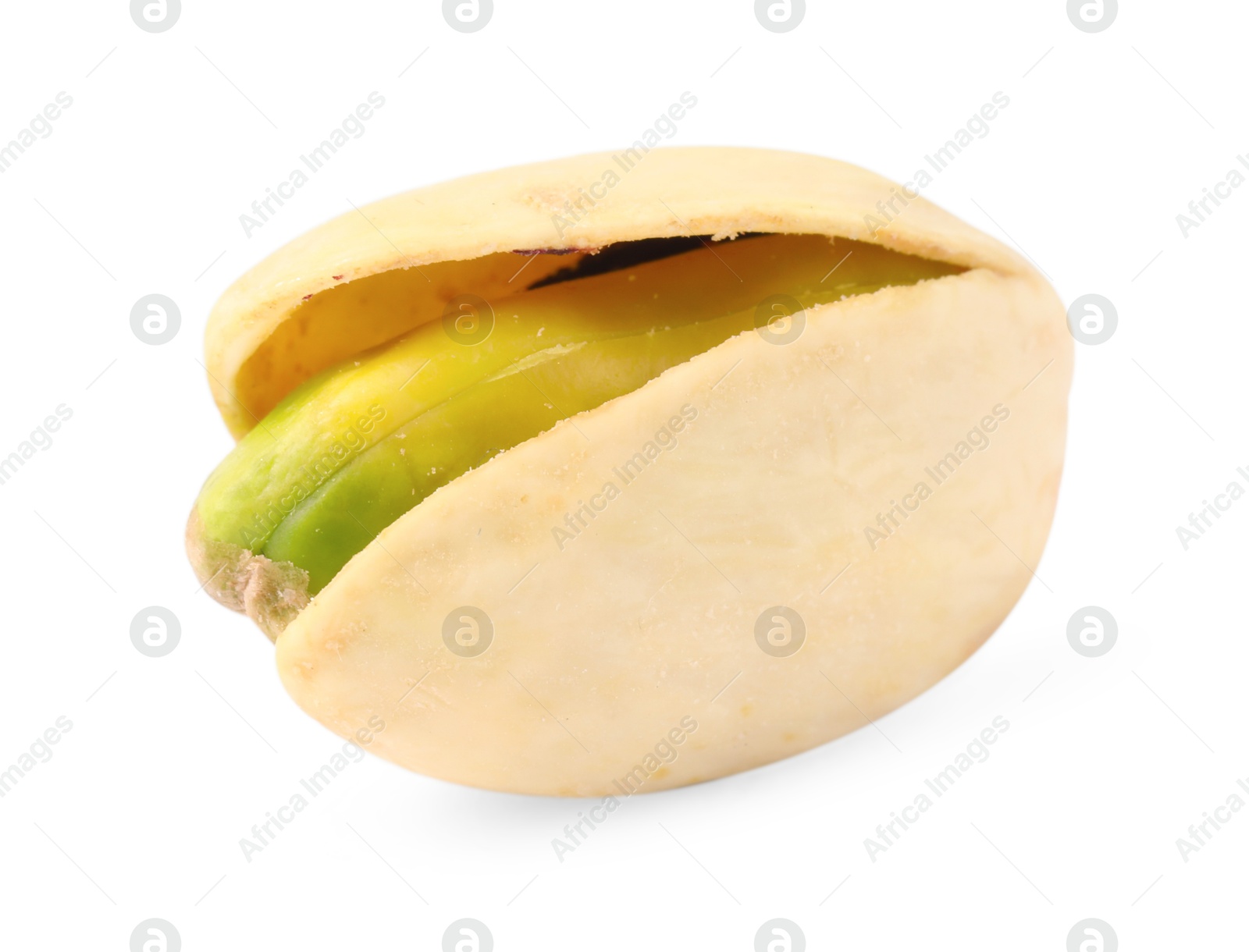 Photo of One tasty pistachio nut isolated on white