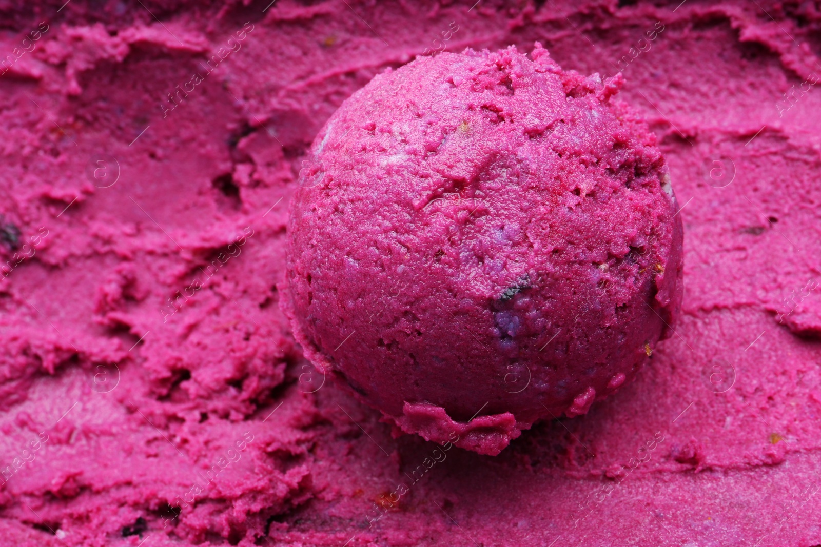 Photo of Tasty berry sorbet as background, closeup view