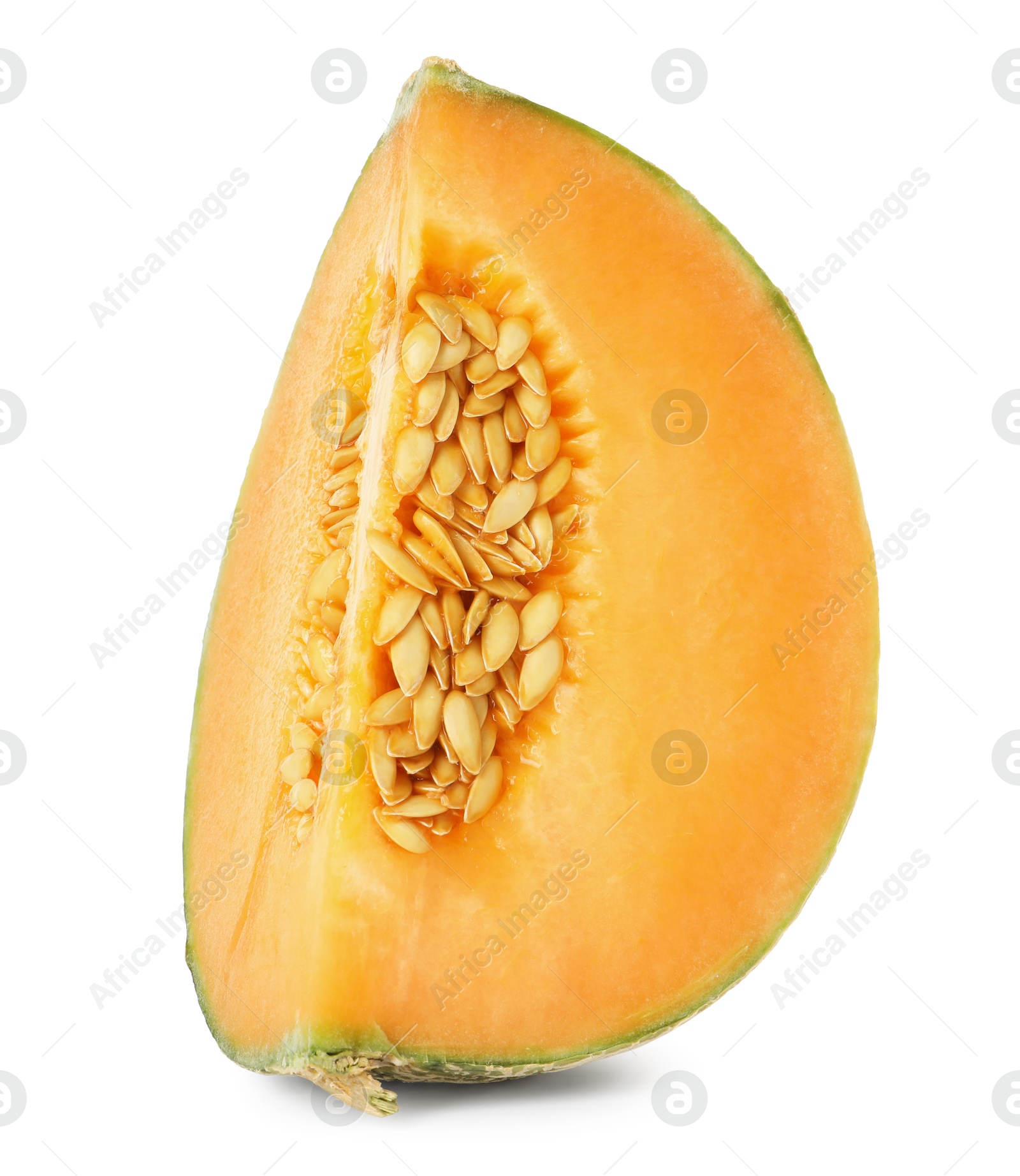 Photo of Slice of Cantaloupe melon isolated on white