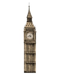 Illustration of Big Ben on white background