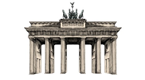 Illustration of  Brandenburg Gate on white background