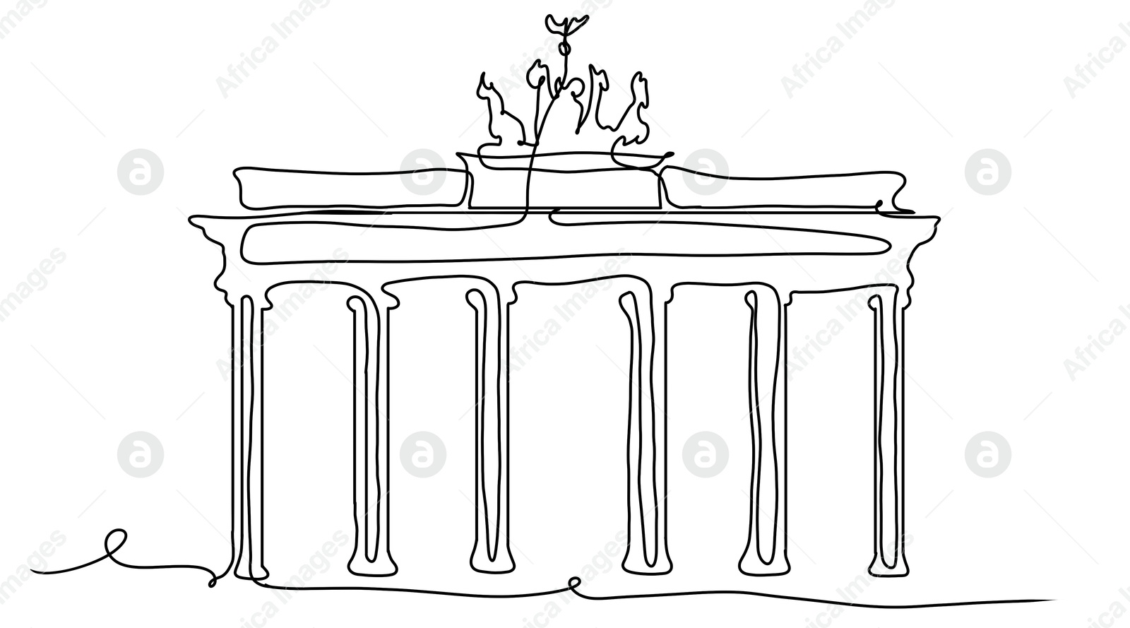 Illustration of Sketch of Brandenburg Gate on white background