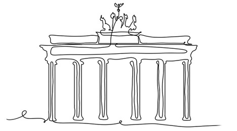 Sketch of Brandenburg Gate on white background