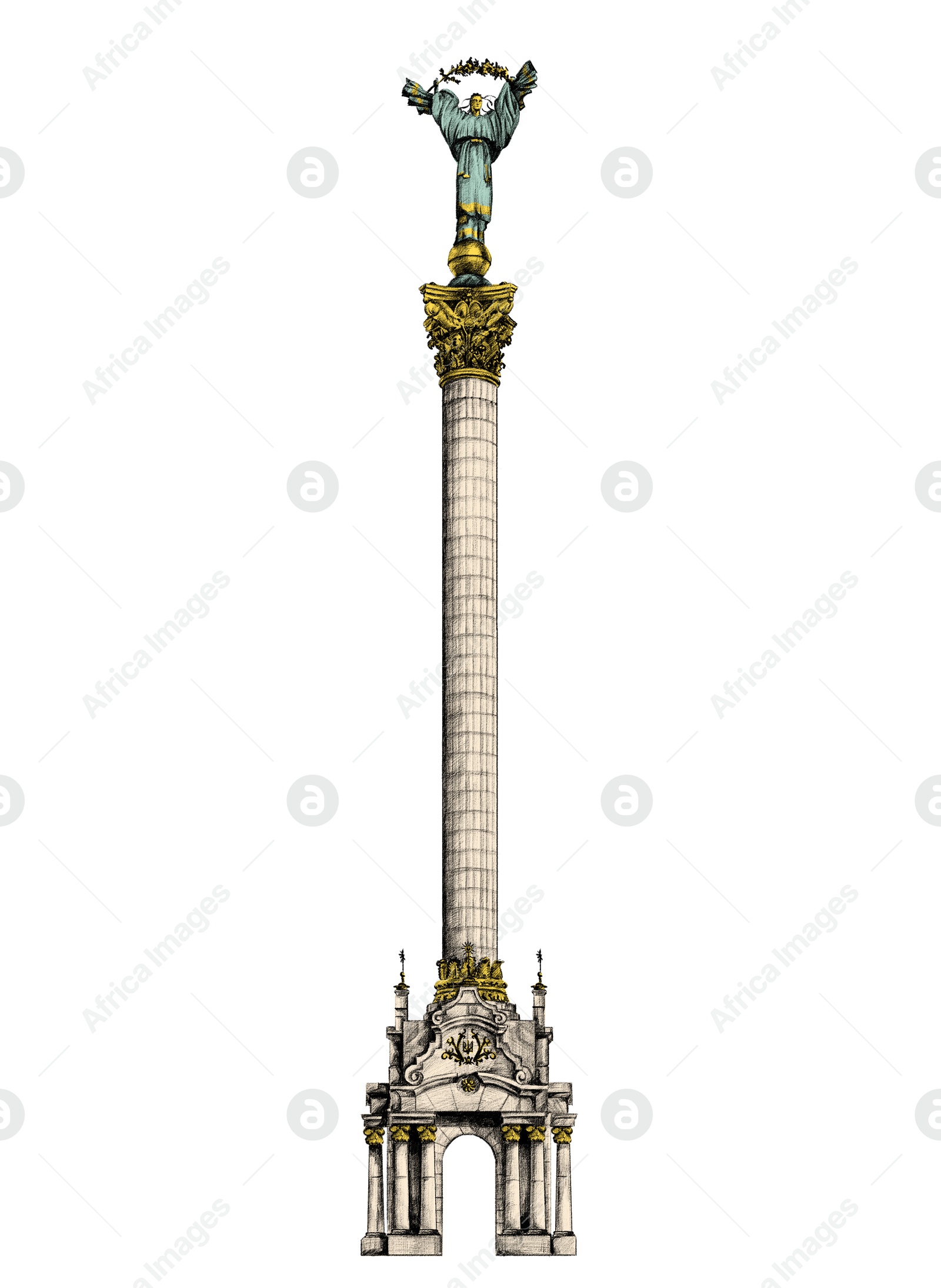 Illustration of  Independence Monument on white background