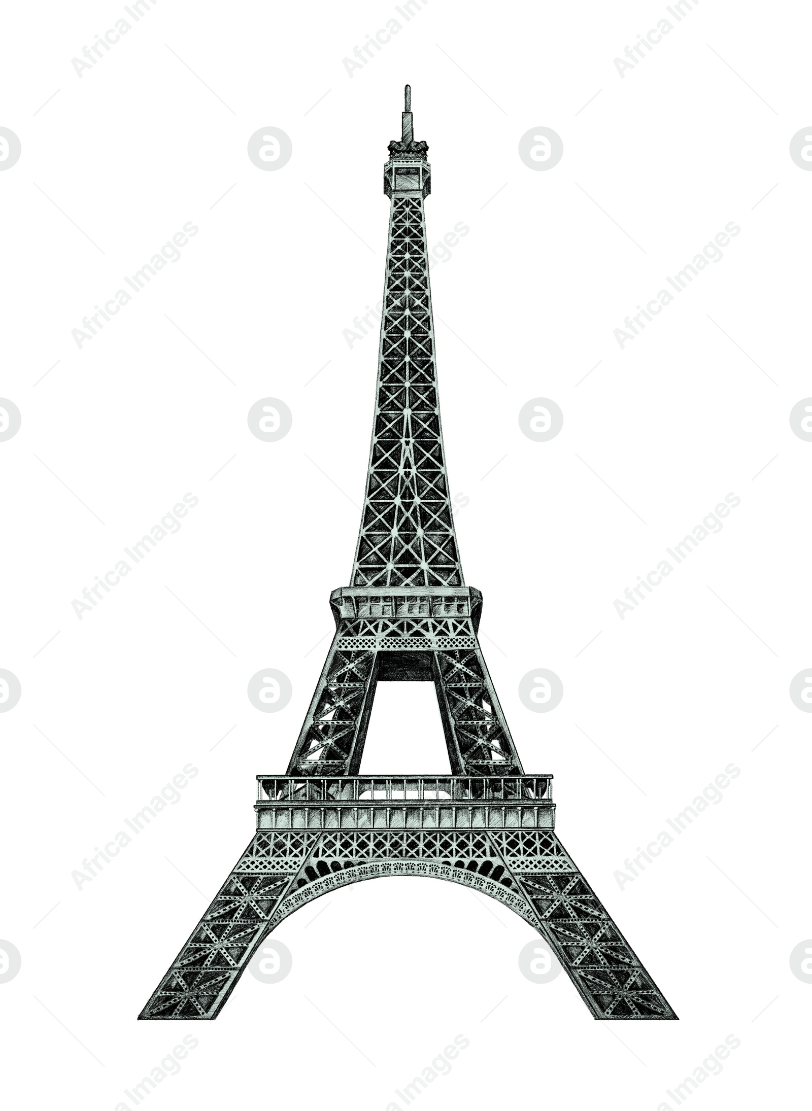 Illustration of  Eiffel Tower on white background