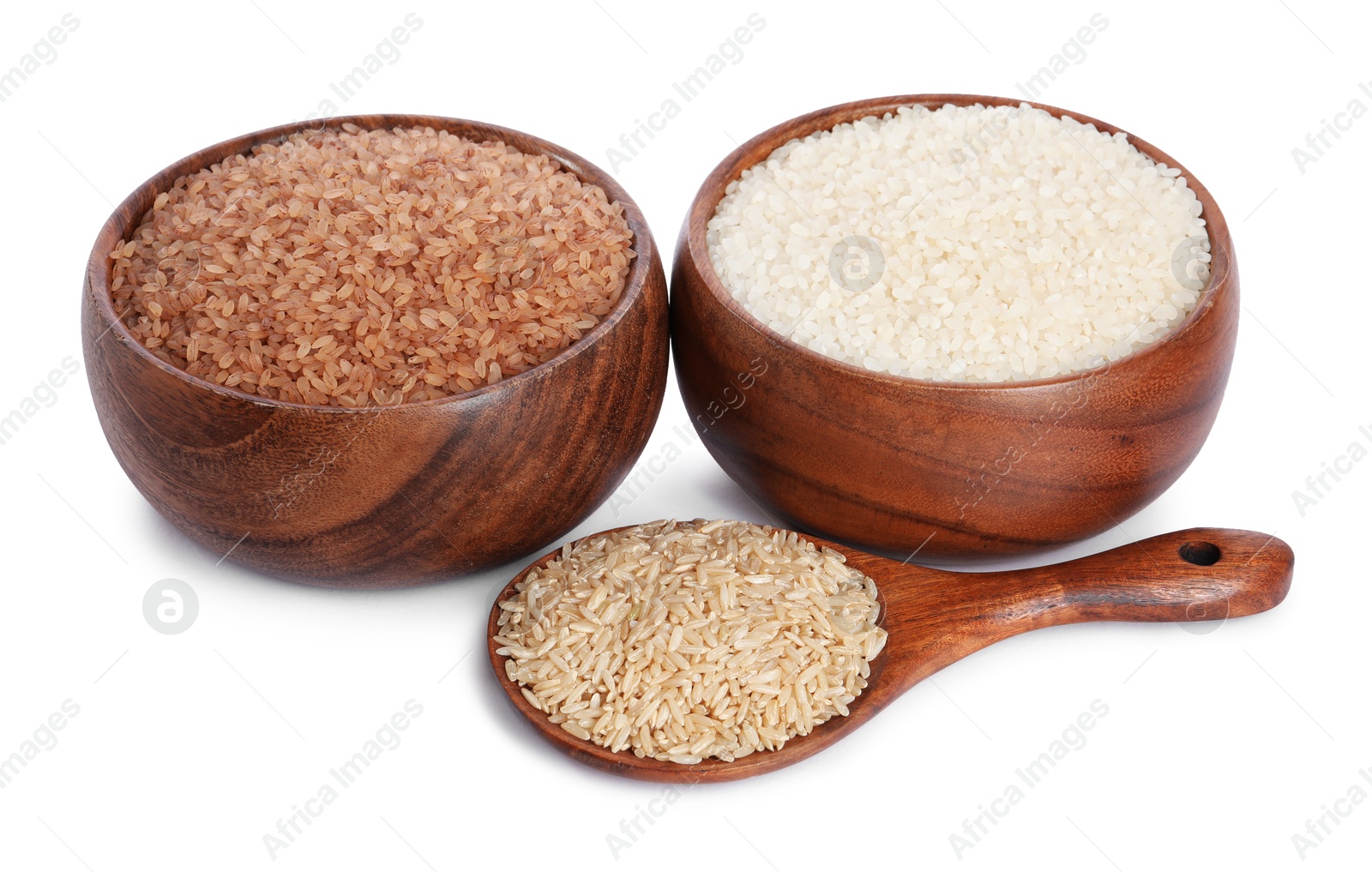 Photo of Different types of cereals isolated on white