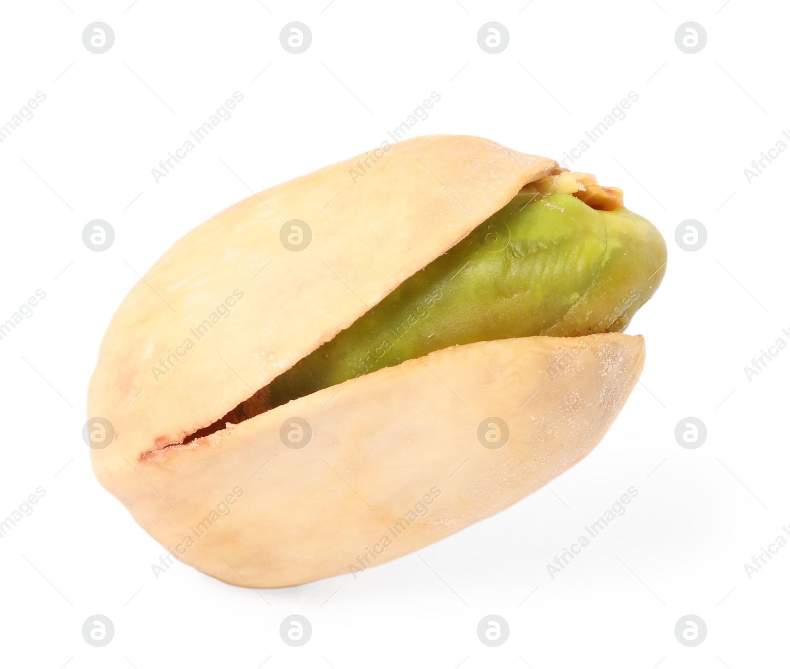 Photo of One tasty pistachio nut isolated on white