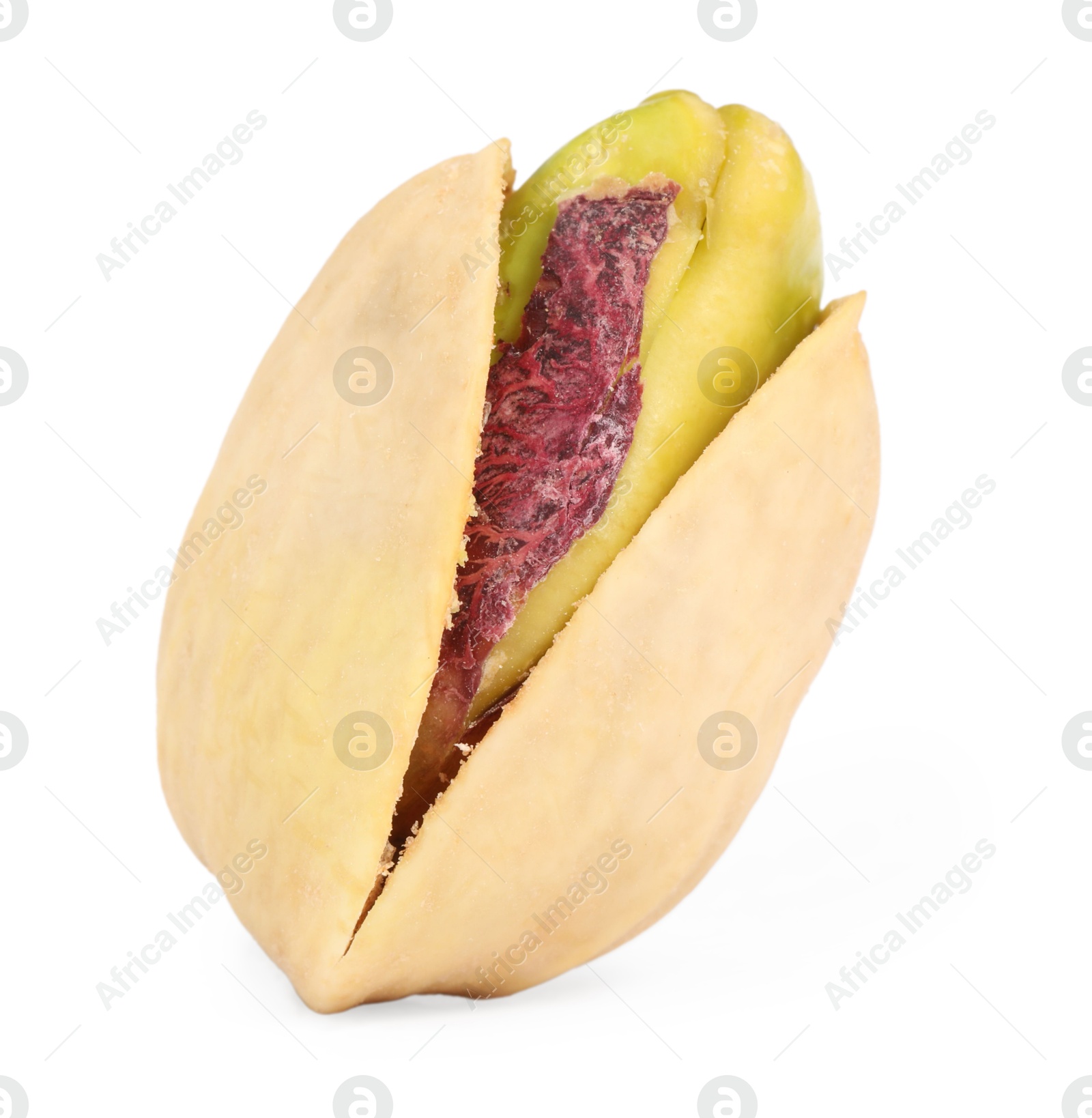 Photo of One tasty pistachio nut isolated on white