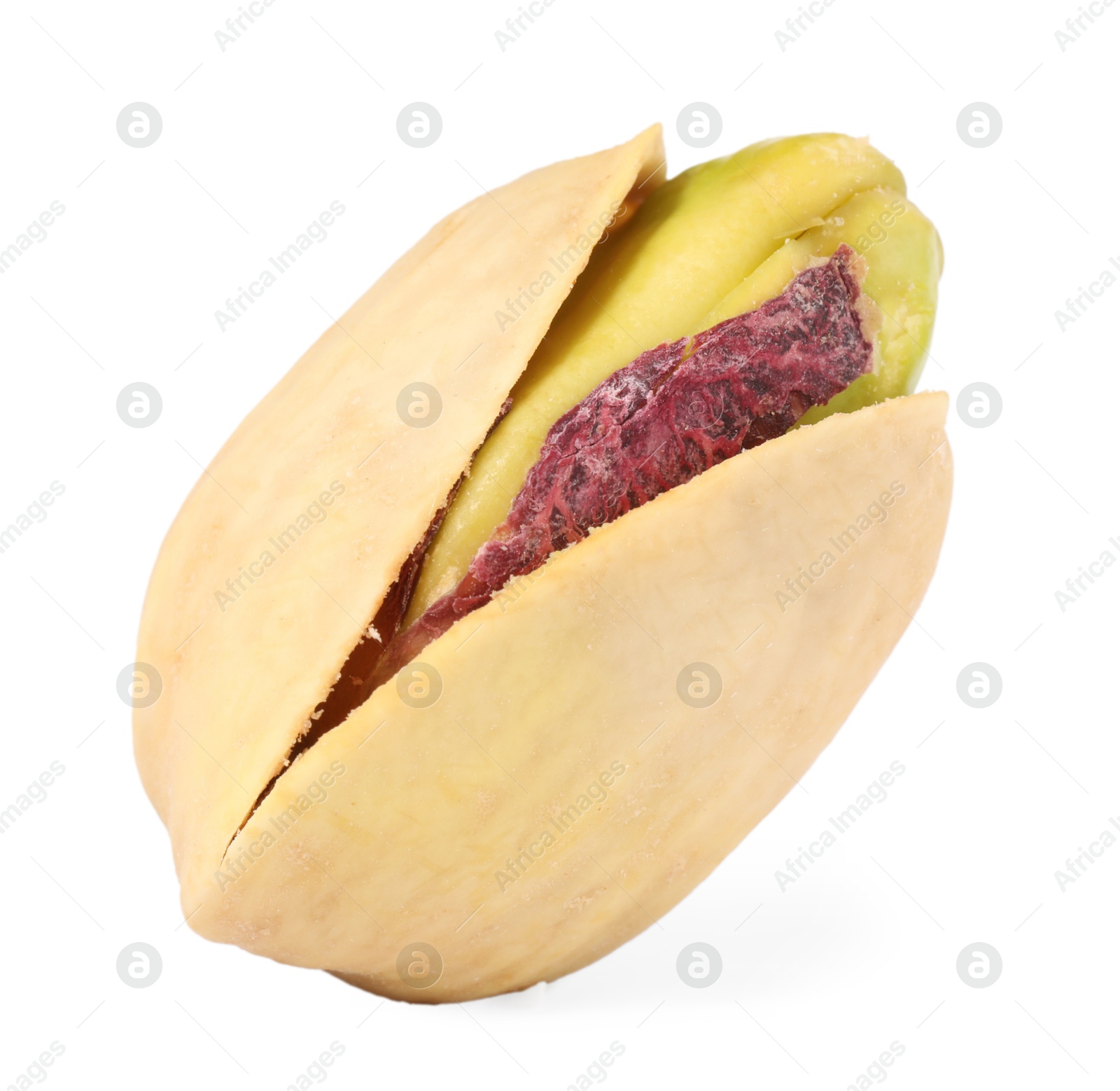 Photo of One tasty pistachio nut isolated on white