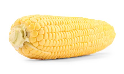 Photo of One fresh ripe corncob isolated on white