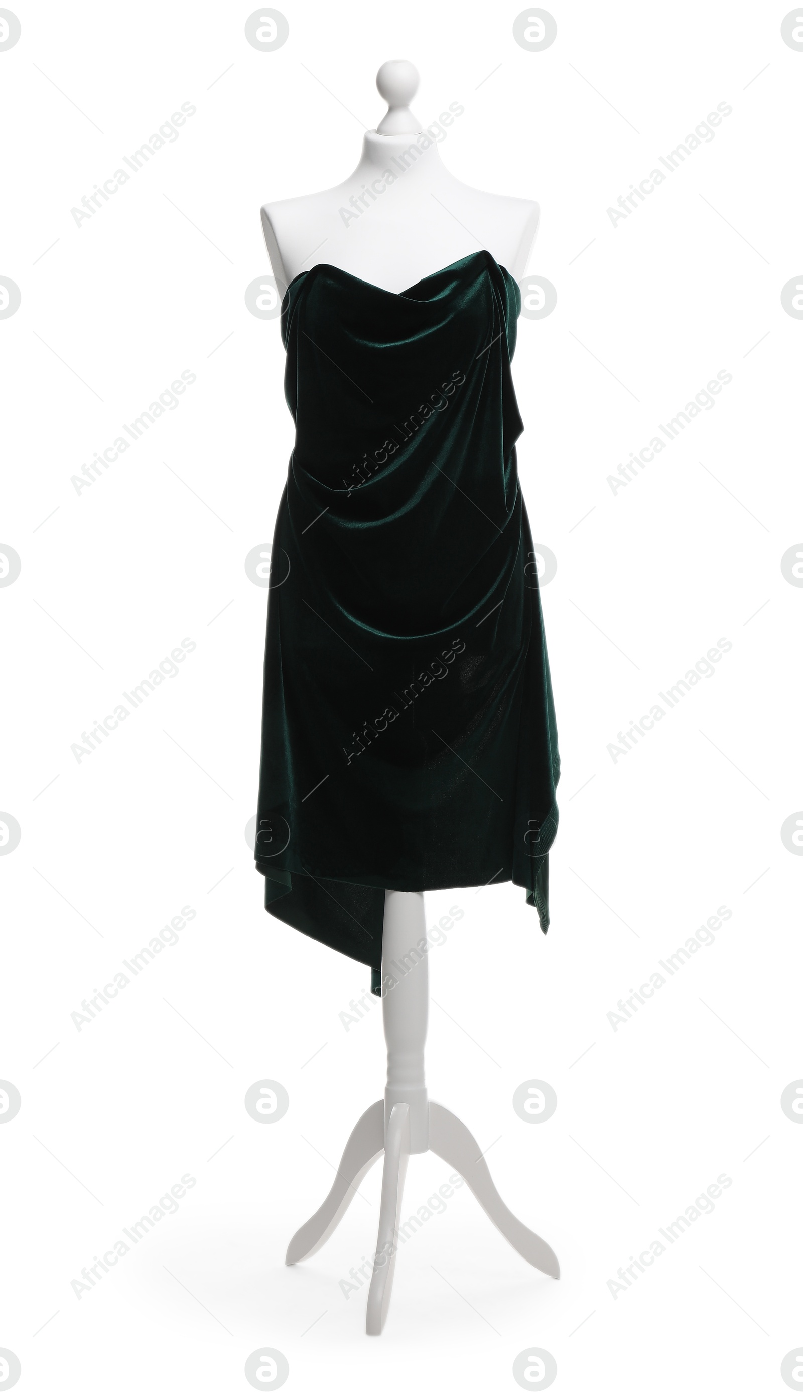 Photo of Mannequin with new stylish dress isolated on white