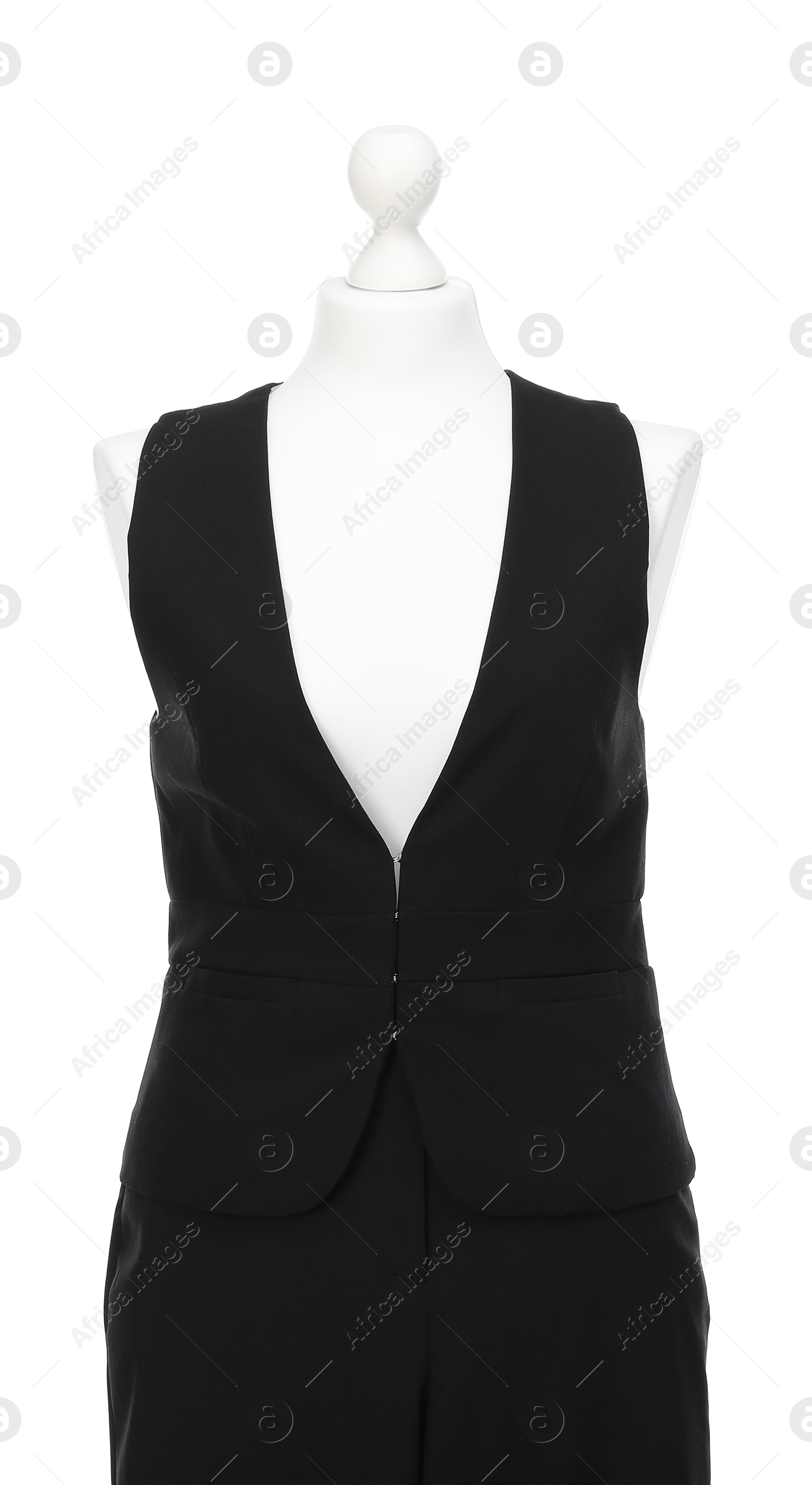 Photo of Mannequin with new stylish suit isolated on white