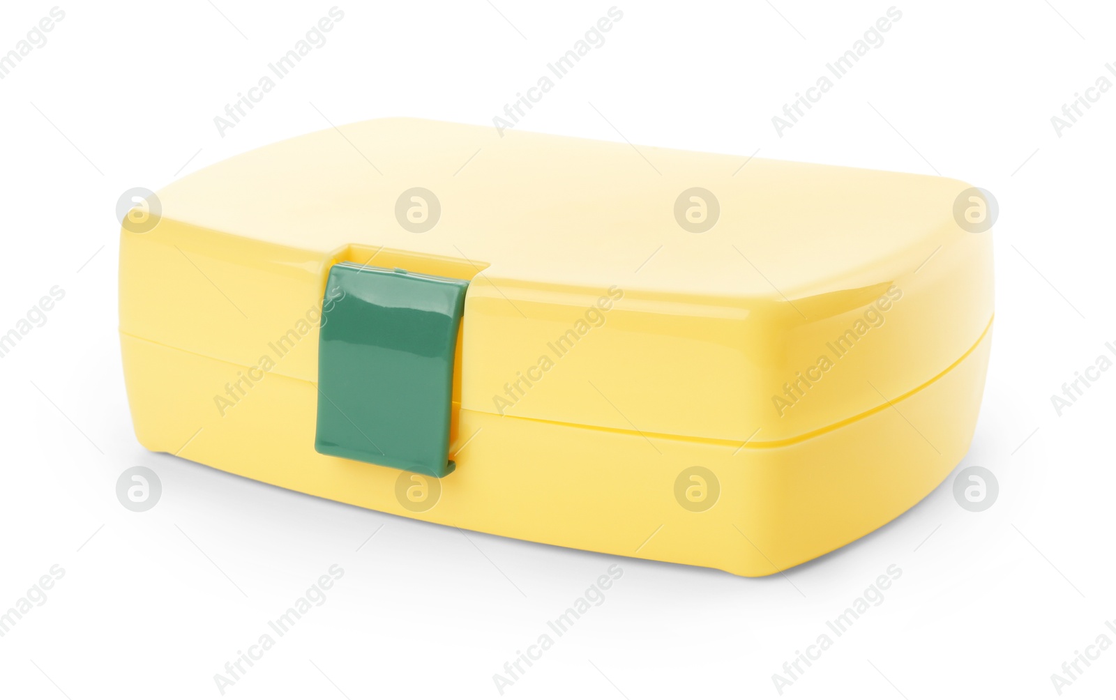 Photo of One plastic lunch box isolated on white