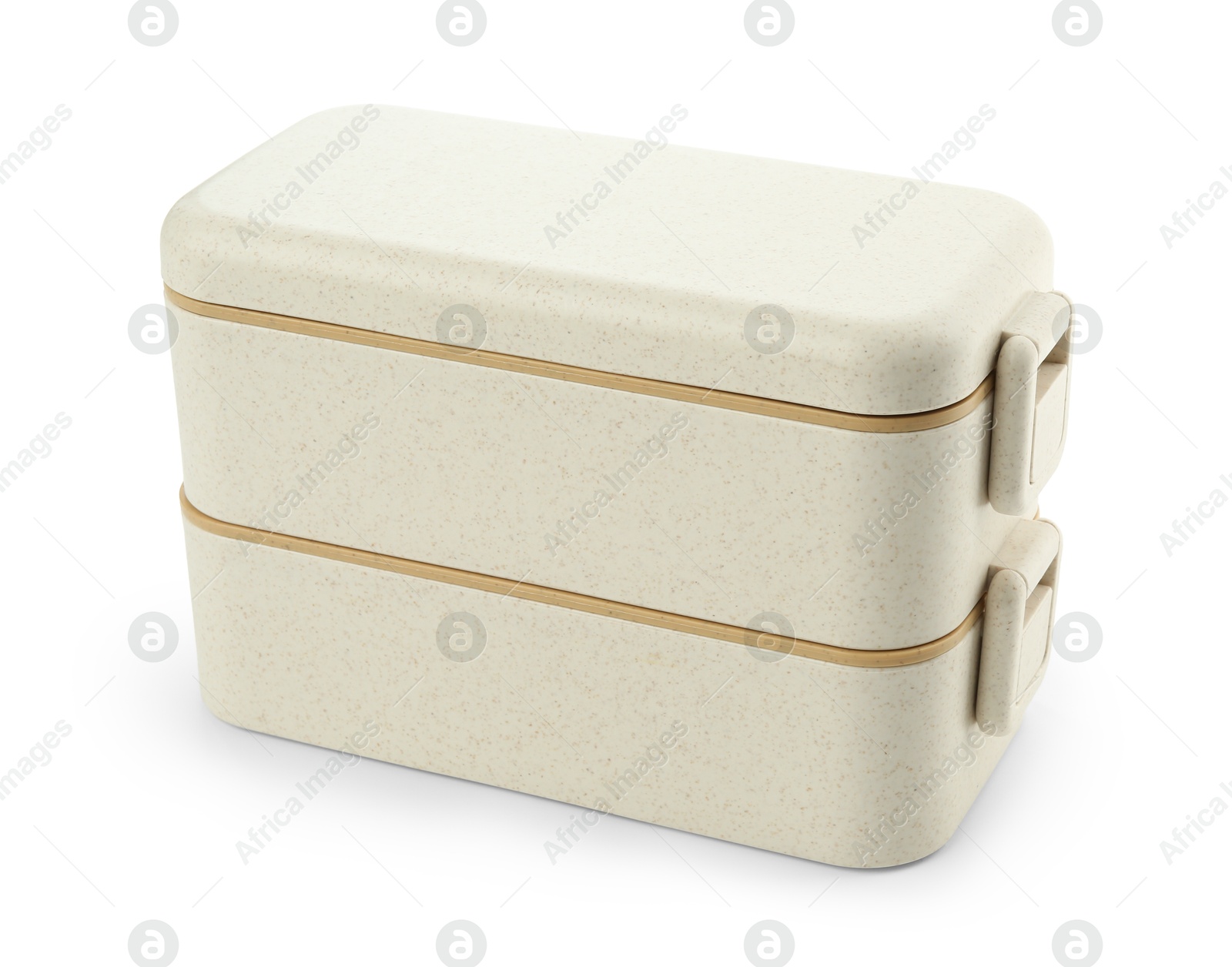 Photo of One plastic lunch box isolated on white