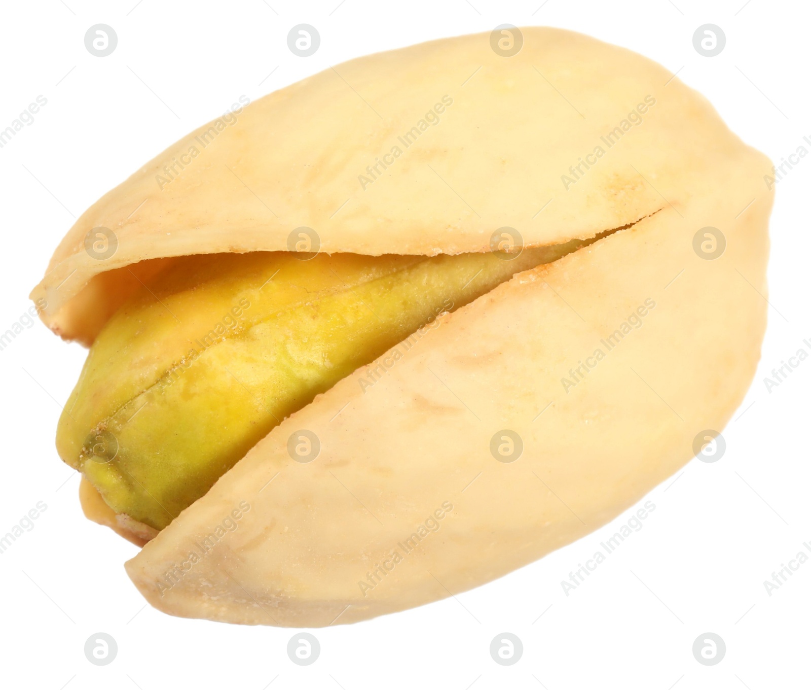 Photo of One tasty pistachio nut isolated on white