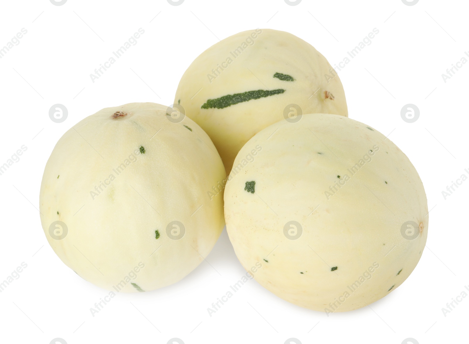 Photo of Fresh ripe honeydew melons isolated on white