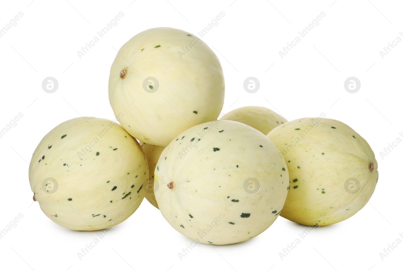 Photo of Fresh ripe honeydew melons isolated on white