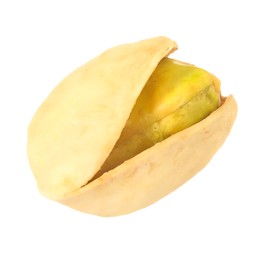 Photo of One tasty pistachio nut isolated on white