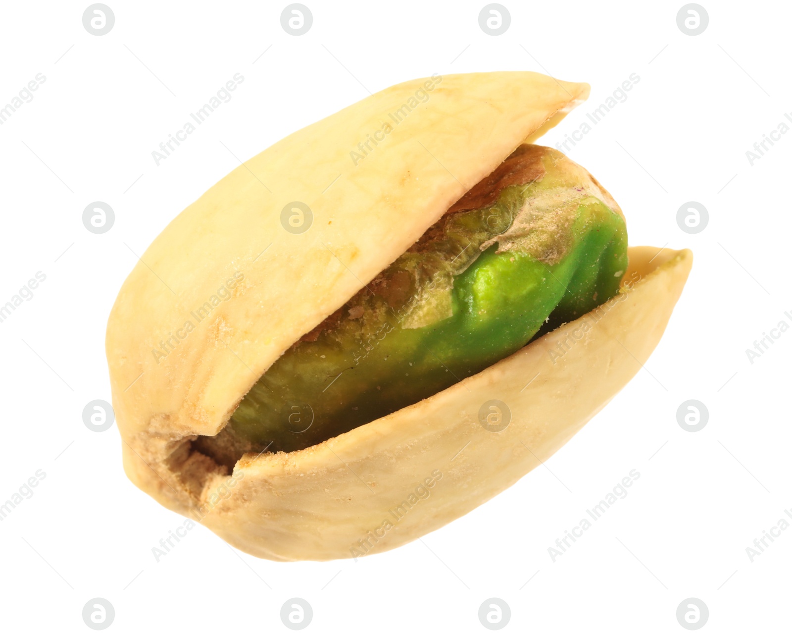 Photo of One tasty pistachio nut isolated on white