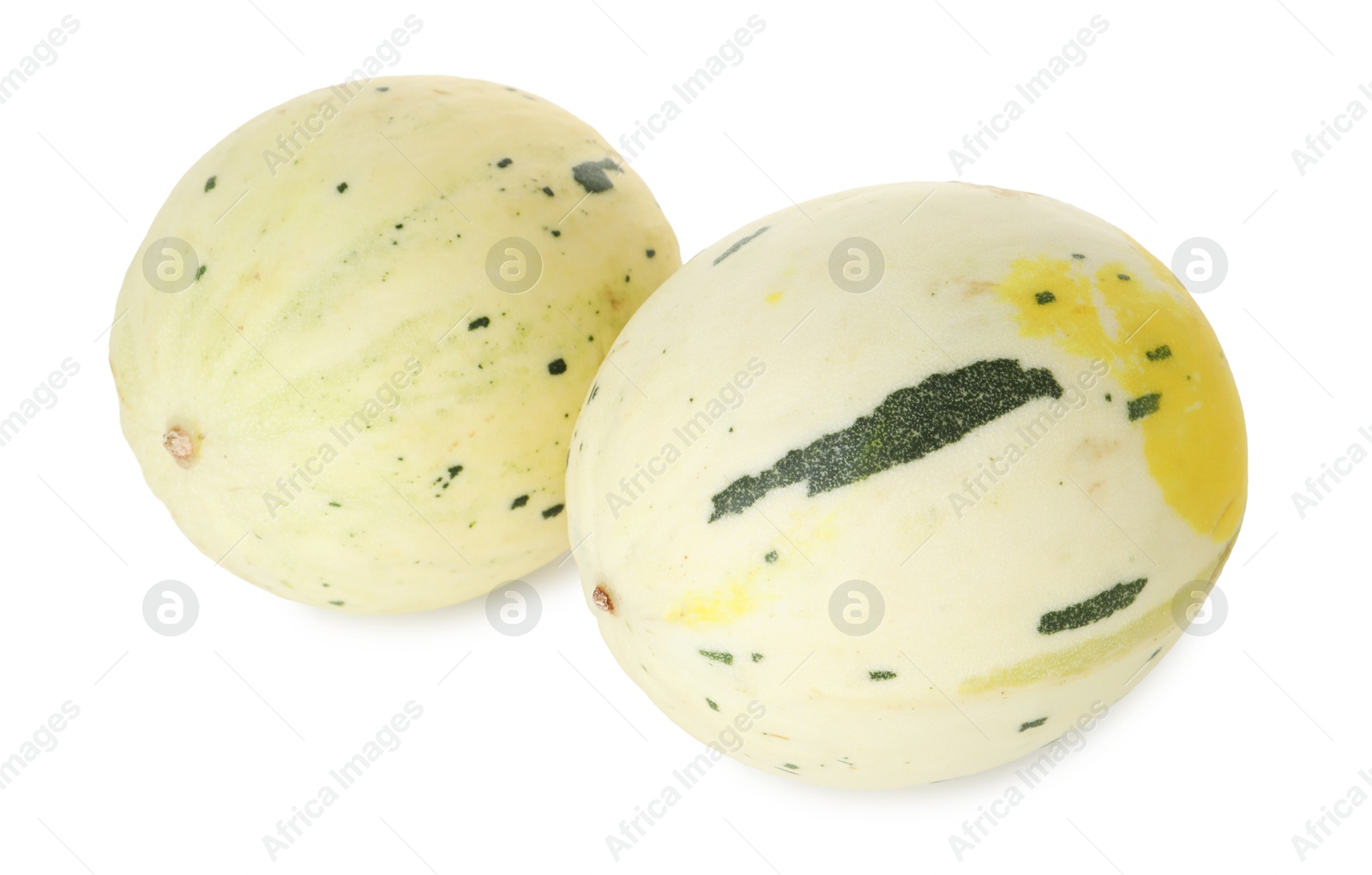 Photo of Fresh ripe honeydew melons isolated on white