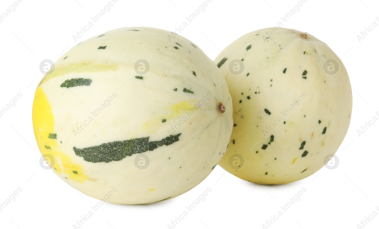 Photo of Fresh ripe honeydew melons isolated on white