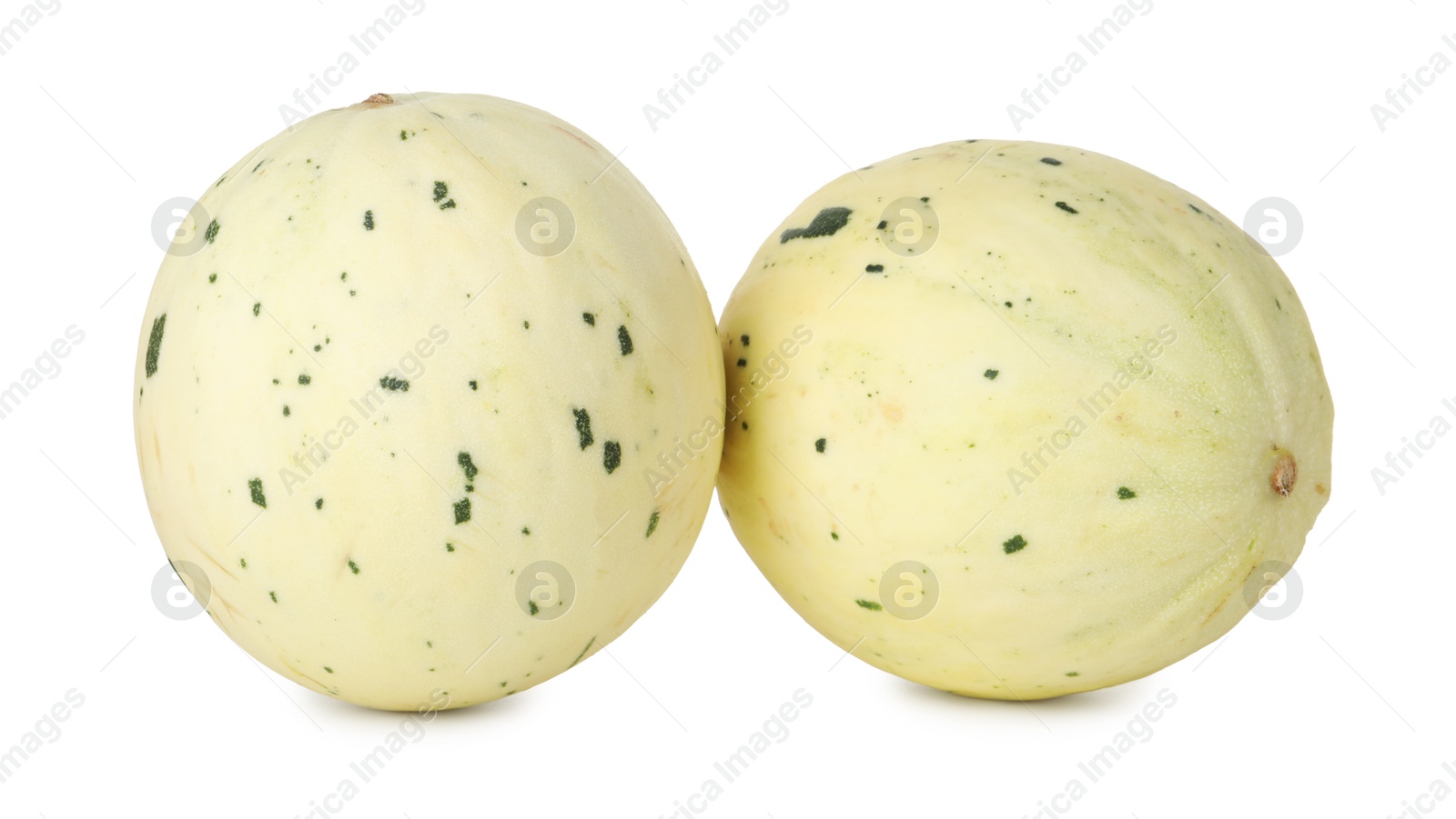 Photo of Fresh ripe honeydew melons isolated on white