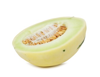 Photo of Half of fresh honeydew melon isolated on white