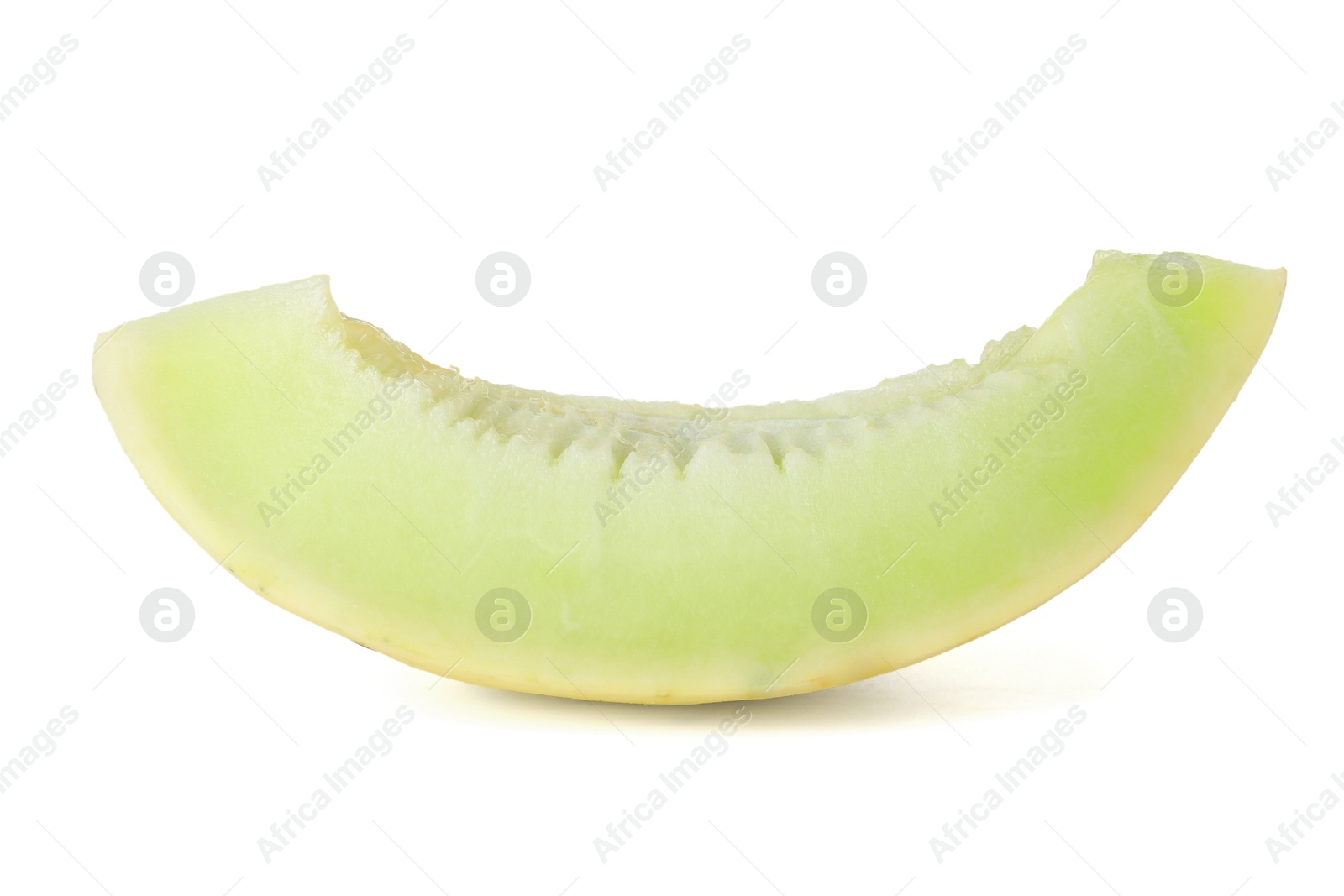 Photo of Slice of fresh ripe honeydew melon isolated on white