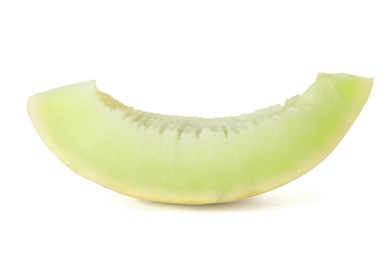 Photo of Slice of fresh ripe honeydew melon isolated on white