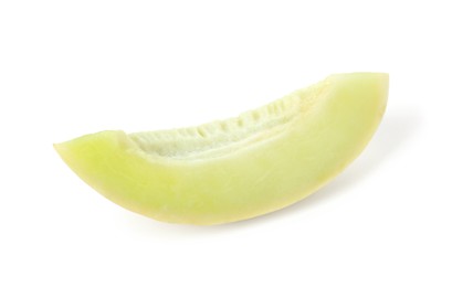 Photo of Slice of fresh ripe honeydew melon isolated on white