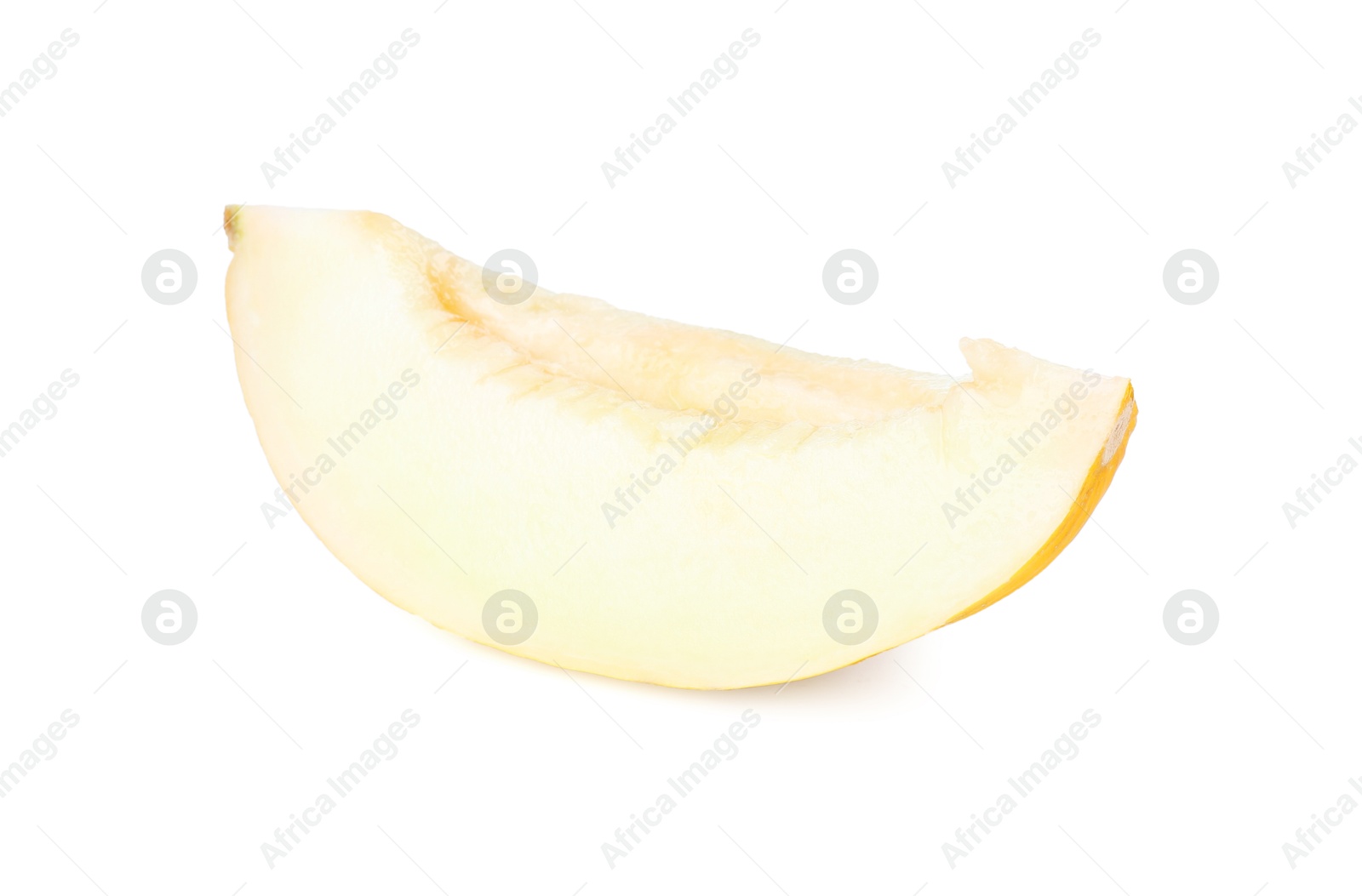 Photo of Slice of ripe melon isolated on white