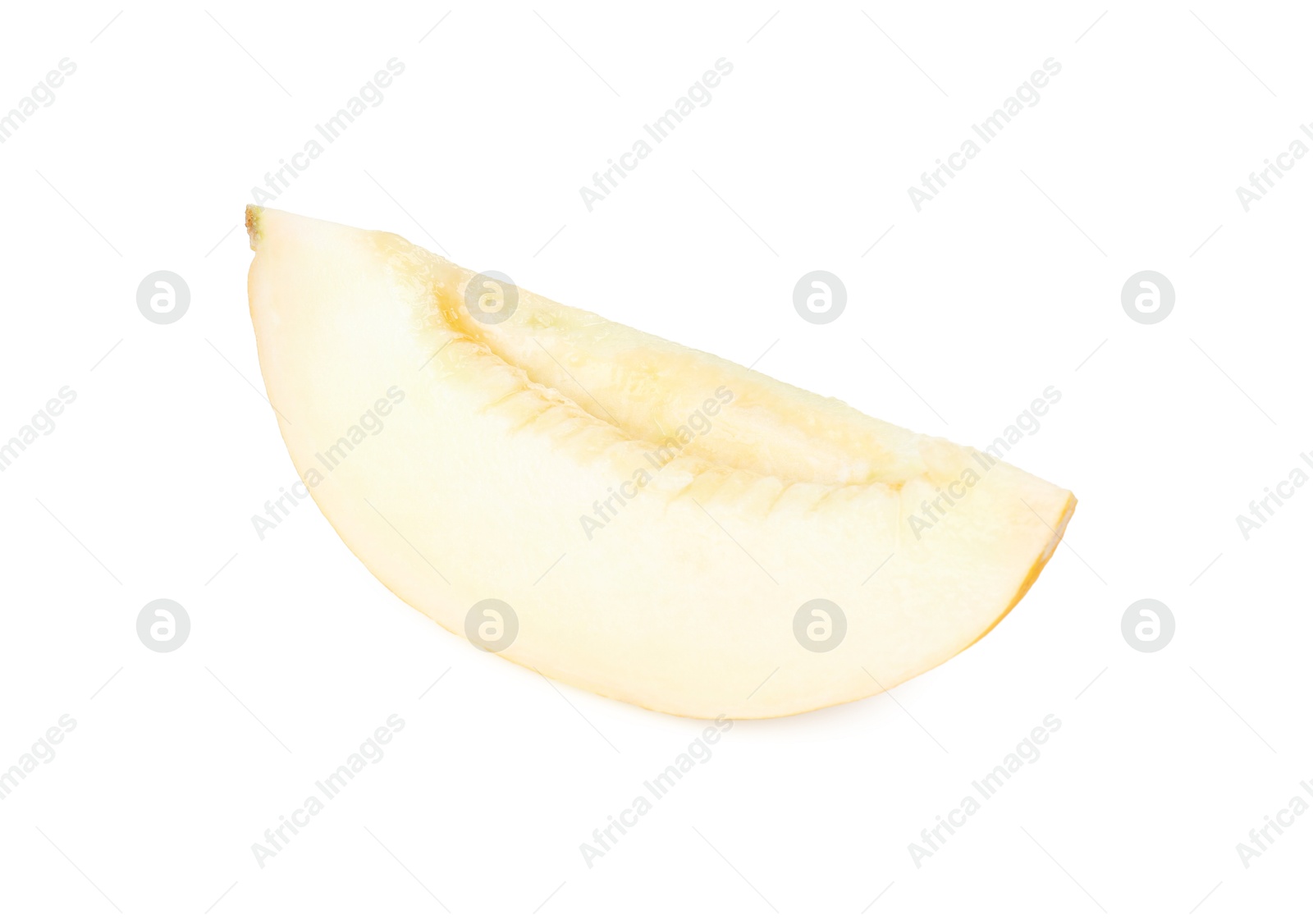 Photo of Slice of ripe melon isolated on white