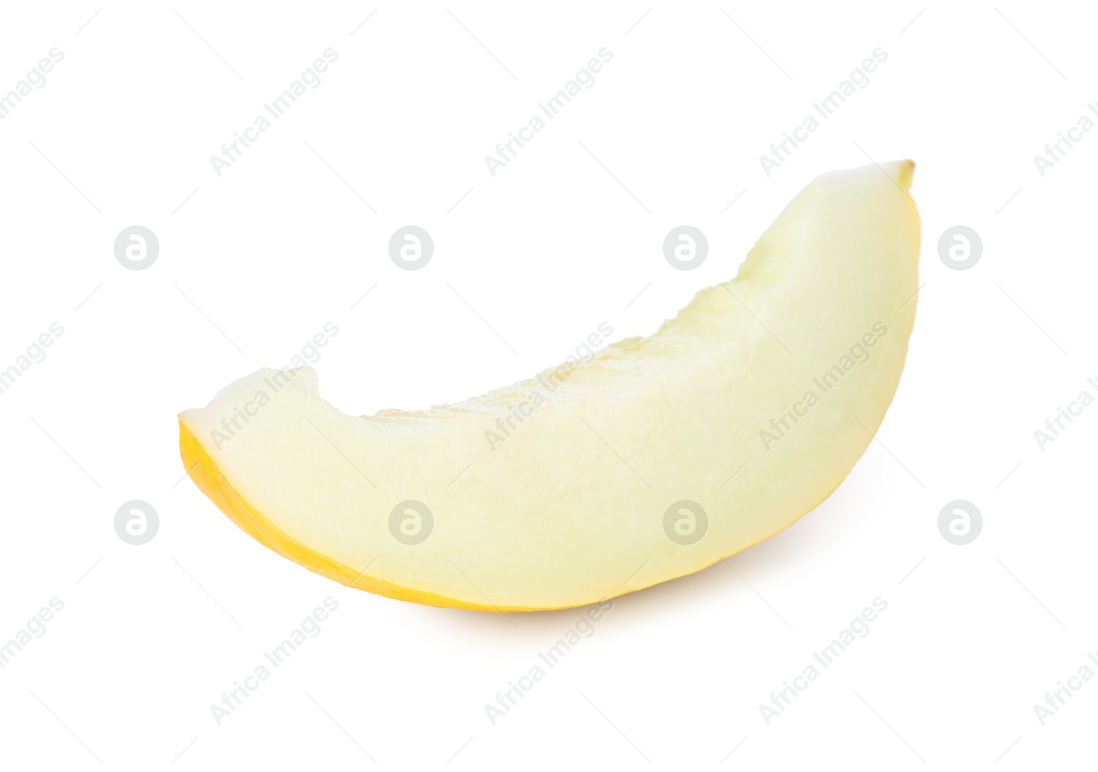 Photo of Slice of ripe melon isolated on white