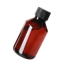 Photo of Shampoo in bottle isolated on white. Personal care product