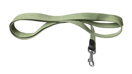 Photo of One olive dog leash isolated on white