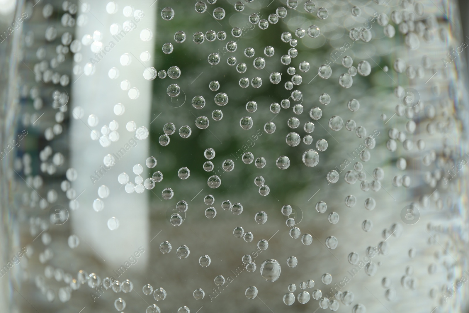 Photo of Fresh soda water in glass, closeup view