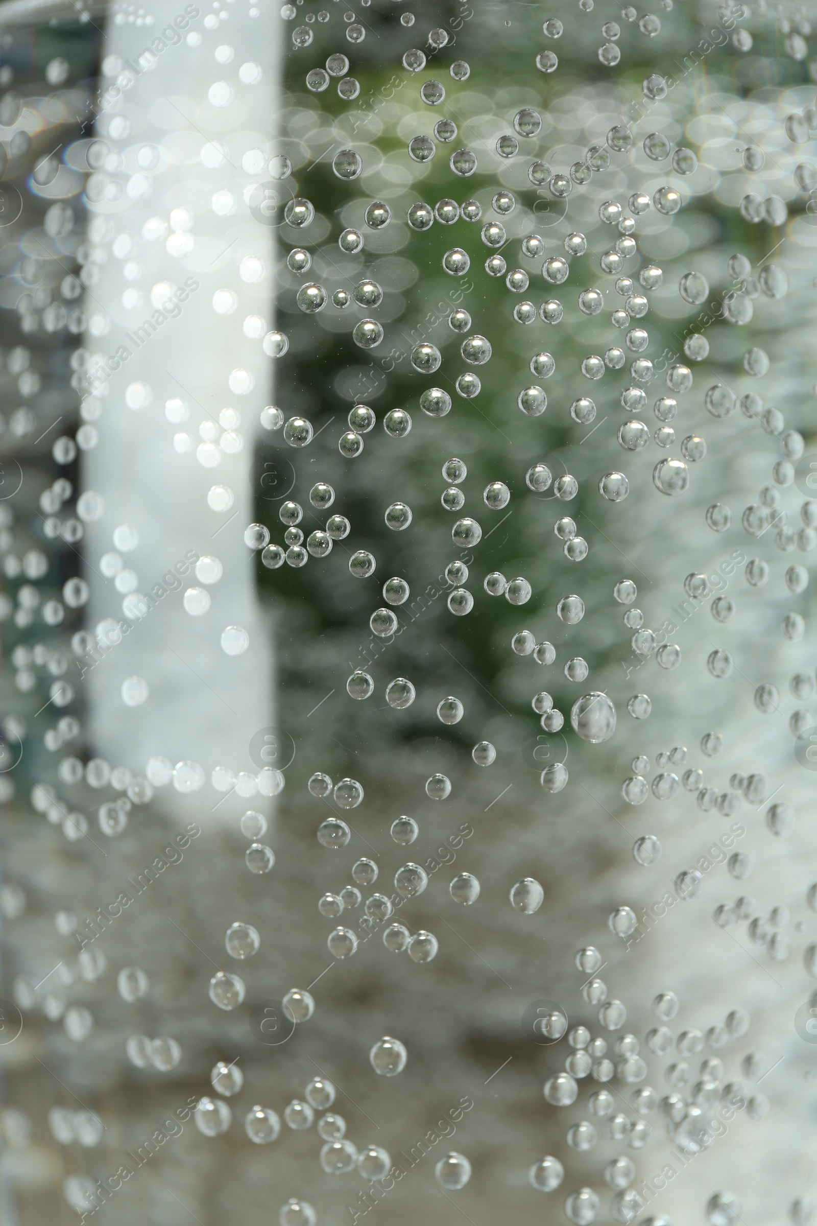 Photo of Fresh soda water in glass, closeup view