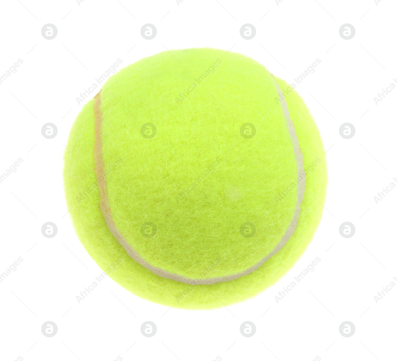 Photo of One light green tennis ball isolated on white