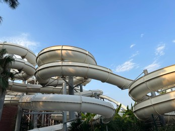 Photo of Water slide against blue sky, low angle view