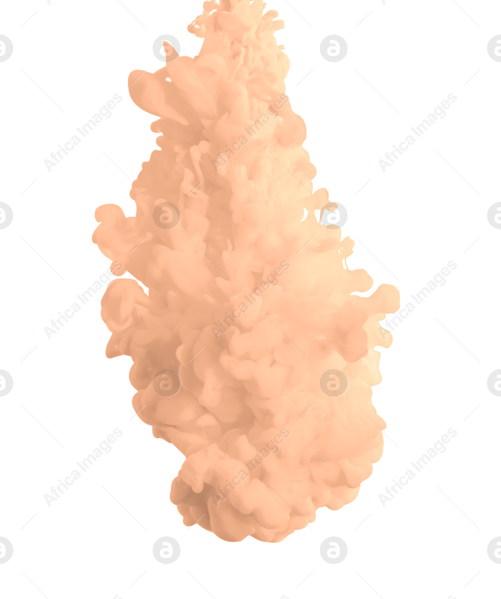 Image of Splash of peach fuzz color ink on white background