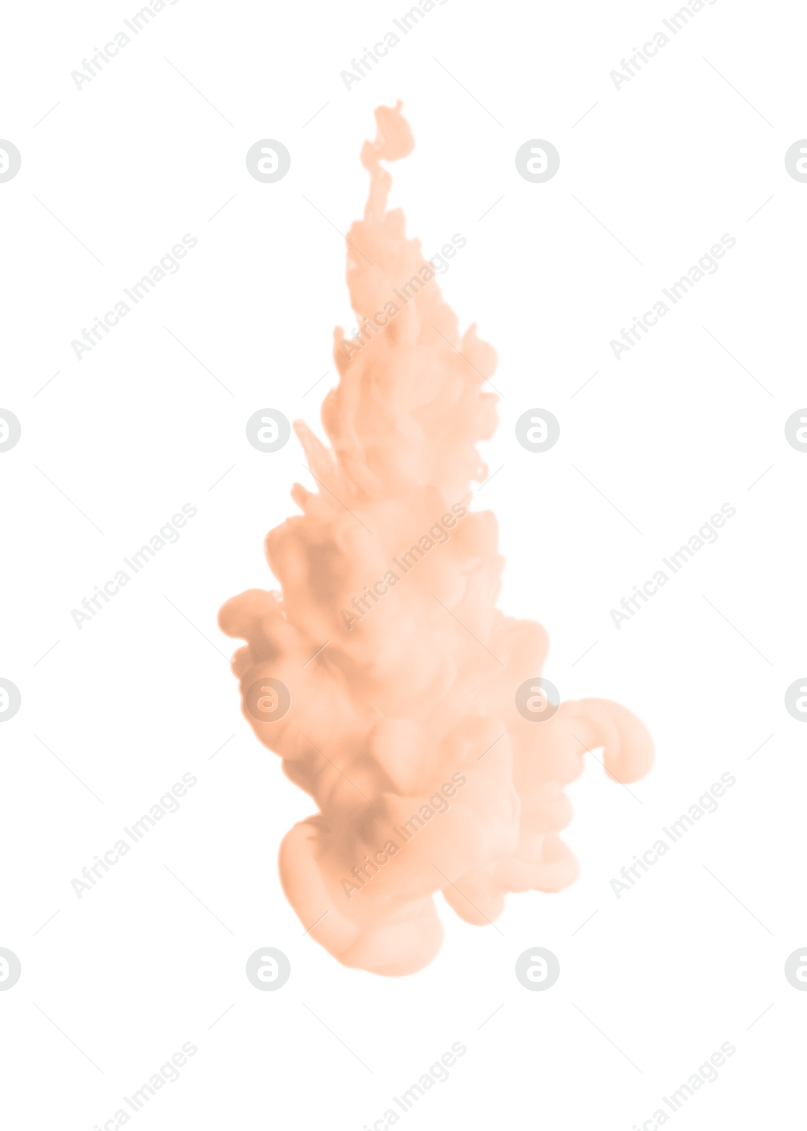 Image of Splash of peach fuzz color ink on white background