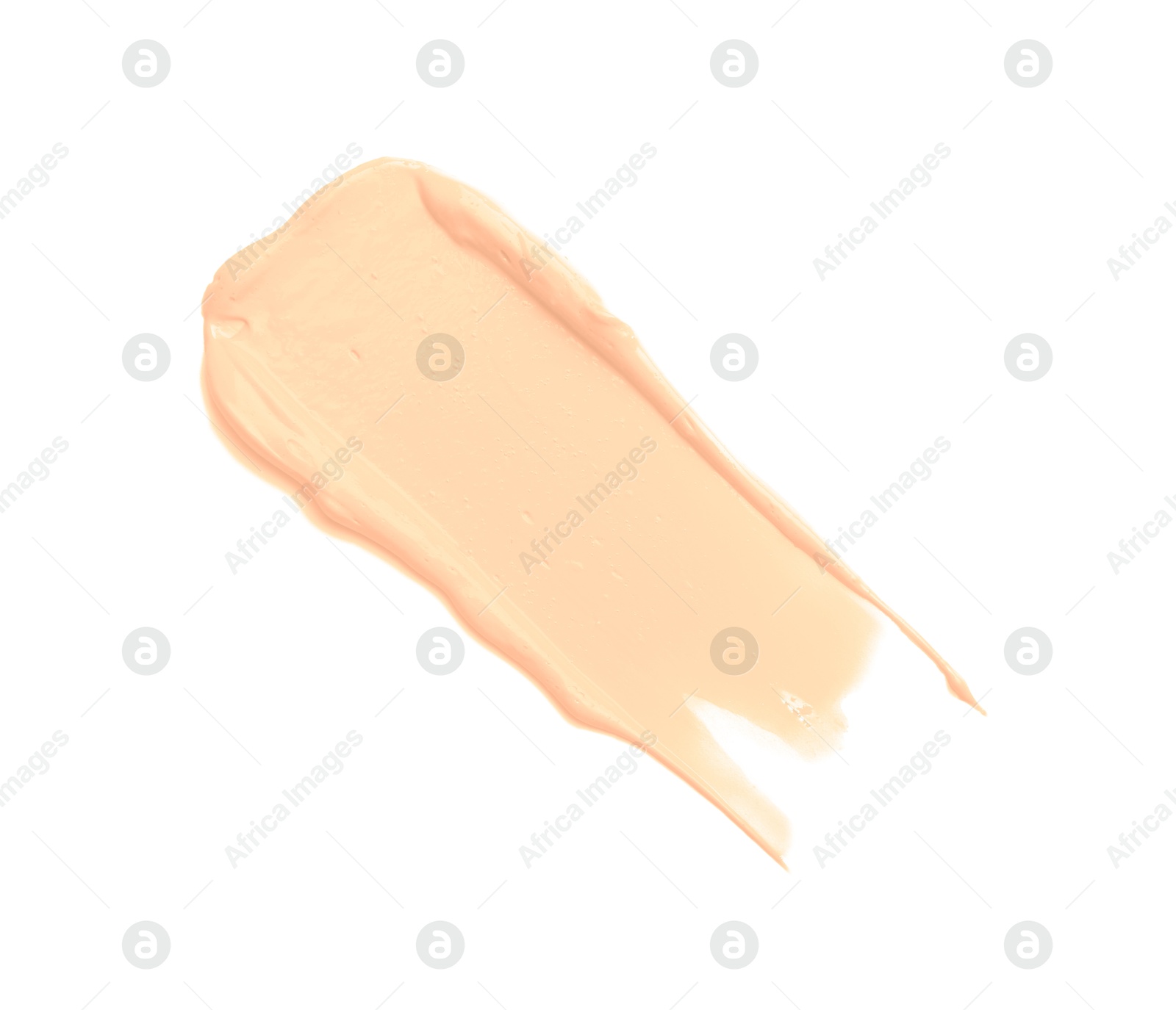 Image of Skin foundation on white background, top view. Peach fuzz color